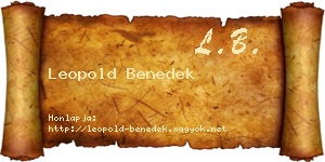 Leopold Benedek névjegykártya
