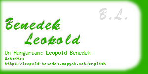 benedek leopold business card